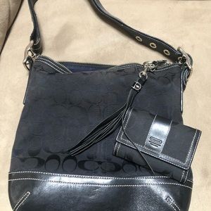 Authentic Black Coach Bag w/ Wallet